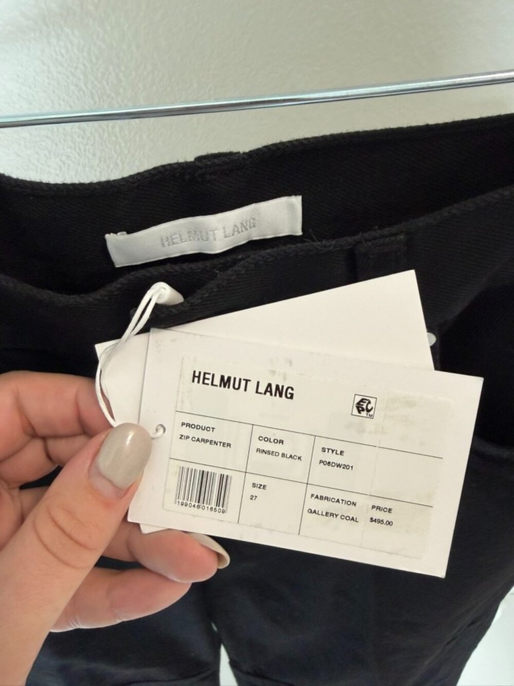 Helmut Lang Zipper Back Carpenter Jeans in Rinsed Black - Picture 5 of 6